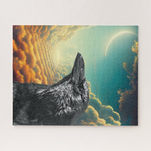 Fantasy Moon Black Raven Legpuzzel (Horizontaal)