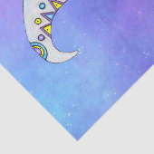 Fantasy Moon gezicht, heldere kleurrijke markerin Tissuepapier (Detail)