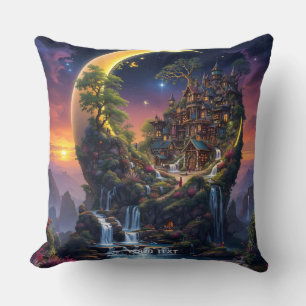 Fantasy Moon Waterfall Forest Kussen