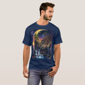 Fantasy Moon Waterfall Forest T-shirt (Voorkant volledig)