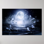 Fantasy Moonlight Butterflies Poster (Voorkant)