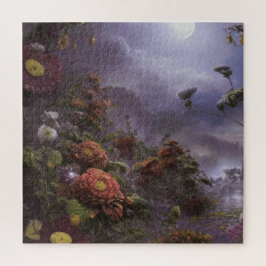 Fantasy Moonlight Magical Garden Landschap Legpuzzel (Verticaal)