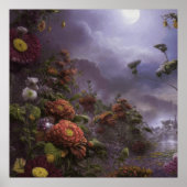 Fantasy Moonlight Magical Garden Landschap Poster (Voorkant)