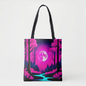 Fantasy Moonlit Bossen Art Tote Bag (Voorkant)