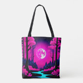 Fantasy Moonlit Bossen Art Tote Bag (Achterkant)