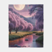 Fantasy Moonlit River Dreamscape Illustration Fleece Deken (Voorkant)