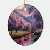 Fantasy Moonlit River Dreamscape Illustration Keramisch Ornament (Links)