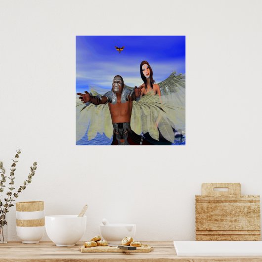 Fantasy Moth Hunters Poster (Keuken)