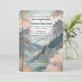 Fantasy Mountain huwelijksuitnodiging (Staand voorkant)