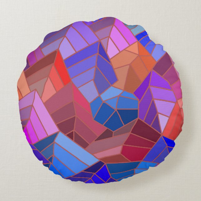 Fantasy Mountains Uitzicht uit de Sky Rond Kussen (Achterkant)