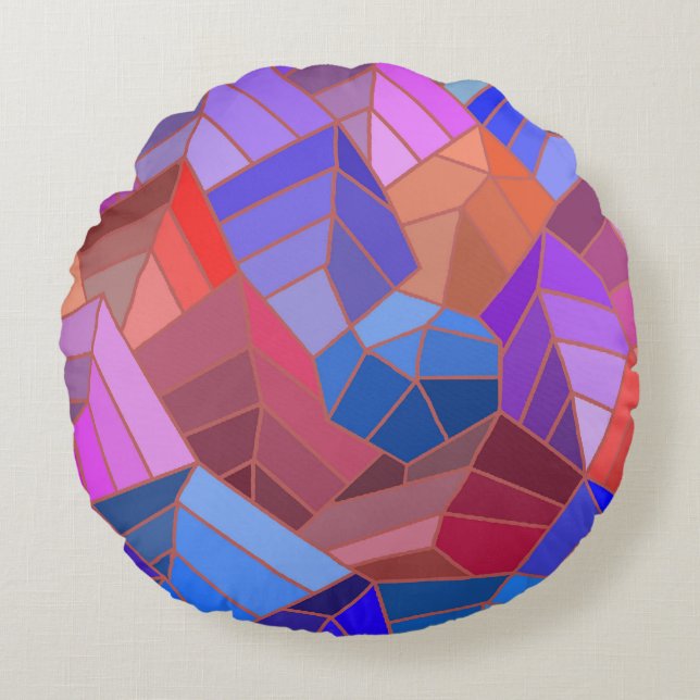 Fantasy Mountains Uitzicht uit de Sky Rond Kussen (Voorkant)