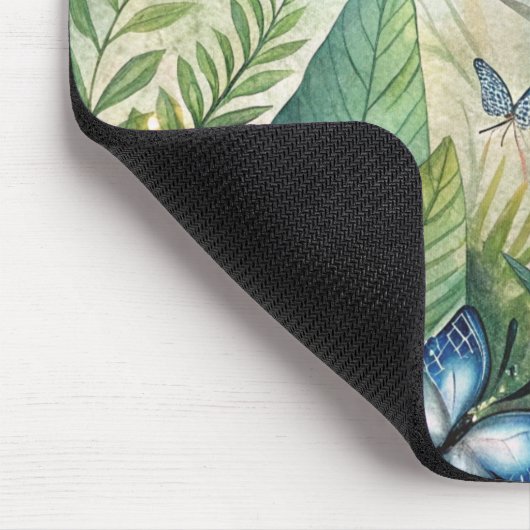 Fantasy Mousepad met bloemen en vlinders Muismat (Hoek)