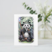 Fantasy Movie Wizard Character on a White Feestdagenkaart (Staand voorkant)