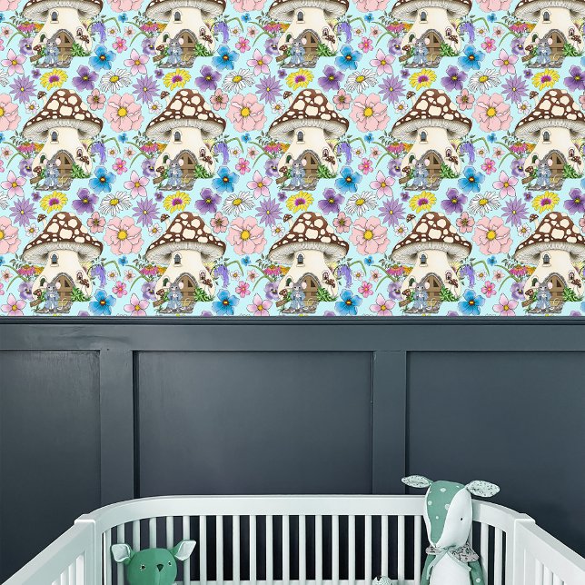 Fantasy Muis Paddenstoel Huis Bloemen Behang (Creator heeft geüpload)