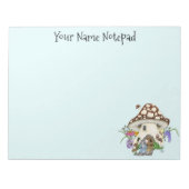 Fantasy Muis Paddenstoel Huis Bloemen Notitieblok (Voorkant)