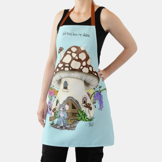 Fantasy Muis Paddenstoel Huis Bloemen Schort (Insitu)