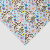 Fantasy Muis Paddenstoel Huis Bloemen Tissuepapier (Detail)