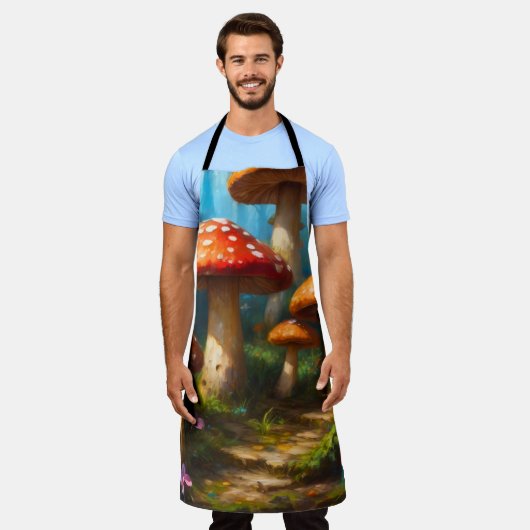 Fantasy Mushrom All-Over Print Schort (Gedragen)
