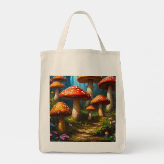 Fantasy Mushrom Canvas tas (Achterkant)
