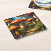 Fantasy Mushrom papier Onderzetter (Schuin)