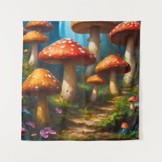 Fantasy Mushrom Tapestry Wandkleed (Voorkant)