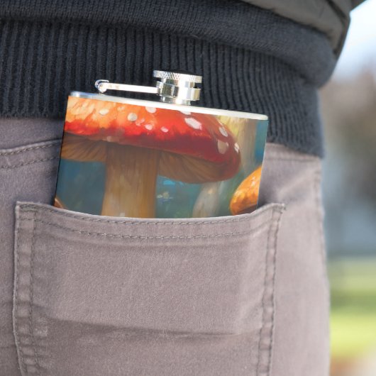 Fantasy Mushrom Vinyl Verpakte Flask Heupfles (Voorbeeld)