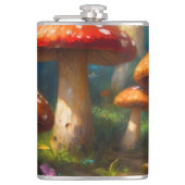 Fantasy Mushrom Vinyl Verpakte Flask Heupfles (Voorkant)