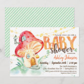 Fantasy Mushroom Baby shower uitnodiging (Voorkant / Achterkant)