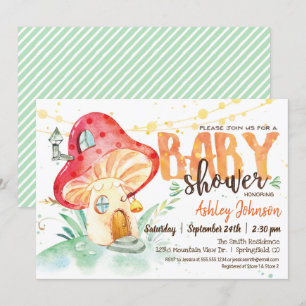 Fantasy Mushroom Baby shower uitnodiging