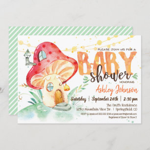 Fantasy Mushroom Baby shower-uitnodiging Kaart