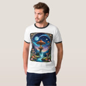 Fantasy Mushroom Castle Dreamscape T-shirt (Voorkant volledig)