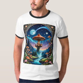 Fantasy Mushroom Castle Dreamscape T-shirt