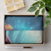 Fantasy Mushroom Forest Blue eyed Cat  Tissue Pape Tissuepapier (Geschenk)