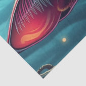 Fantasy Mushroom Forest Blue eyed Cat  Tissue Pape Tissuepapier (Detail)