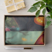 Fantasy Mushroom Forest Kleurrijke Kat Tissuepapier (Geschenk)