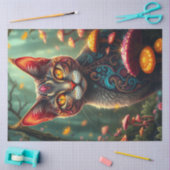Fantasy Mushroom Forest Kleurrijke Kat Tissuepapier (Craft)