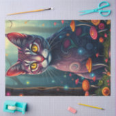 Fantasy Mushroom Forest Paarse Cat Tissuepapier (Craft)