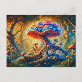 Fantasy Mushroom Garden Psychedelic Colors  Briefkaart