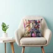 Fantasy Mushroom House Gooi kussen (Stoel)