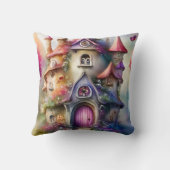 Fantasy Mushroom House Gooi kussen (Achterkant)