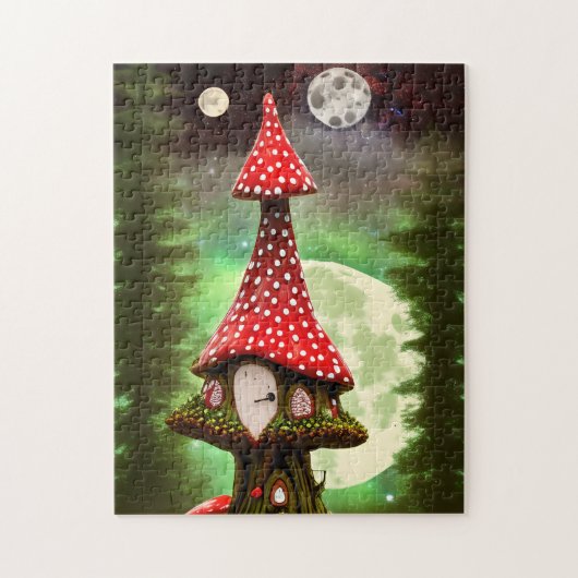Fantasy Mushroom House - Moon Puzzle Legpuzzel (Verticaal)