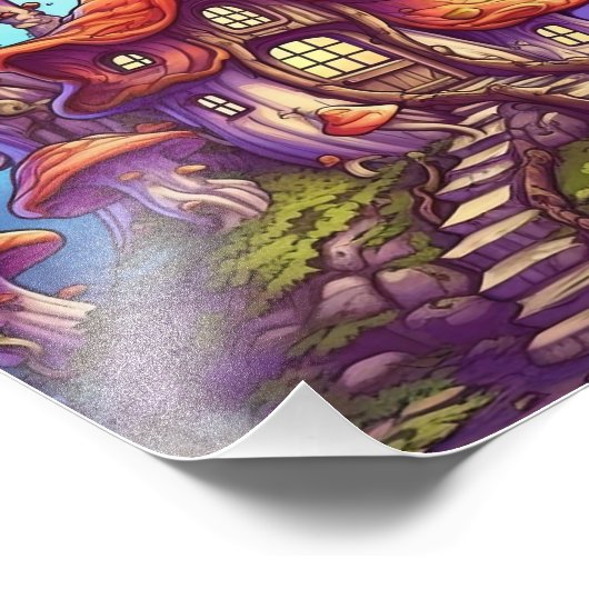 Fantasy Mushroom huis Foto Afdruk (Hoek)