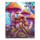 Fantasy Mushroom huis Foto Afdruk (Voorkant)