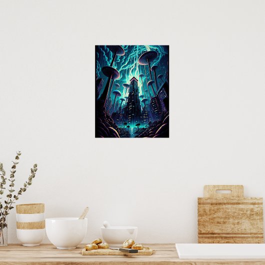 Fantasy Mushroom Poster (Keuken)