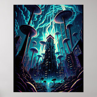 Fantasy Mushroom Poster