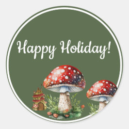 Fantasy Mushroom Ronde Sticker