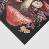 Fantasy Mushrooms and Flowers on Black Background Tissuepapier (Detail)