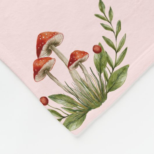Fantasy Mushrooms Fleece Deken (Hoek)