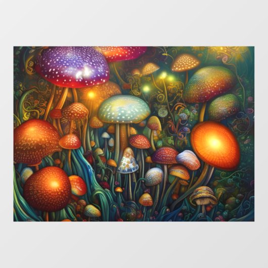 Fantasy Mushrooms Window Cling Raamsticker (Vel)
