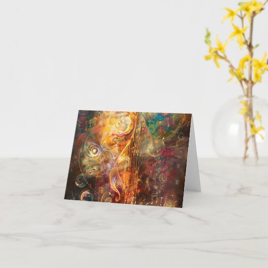 Fantasy Music Scape Digitale Kunst Kaart (Gele Bloem)